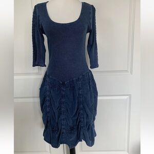 Giocam size XL Peruvian Cotton Ruched Skirt Dress Internal Ties